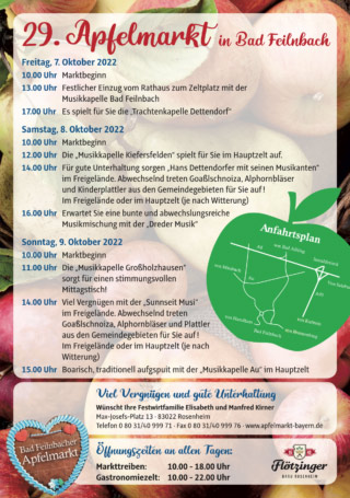 29. Apfelmarkt im Streuobstparadies Bad Feilnbach 06.-09.10.2022 (©Foto: Apfelmarkt Feilnabch Collage)